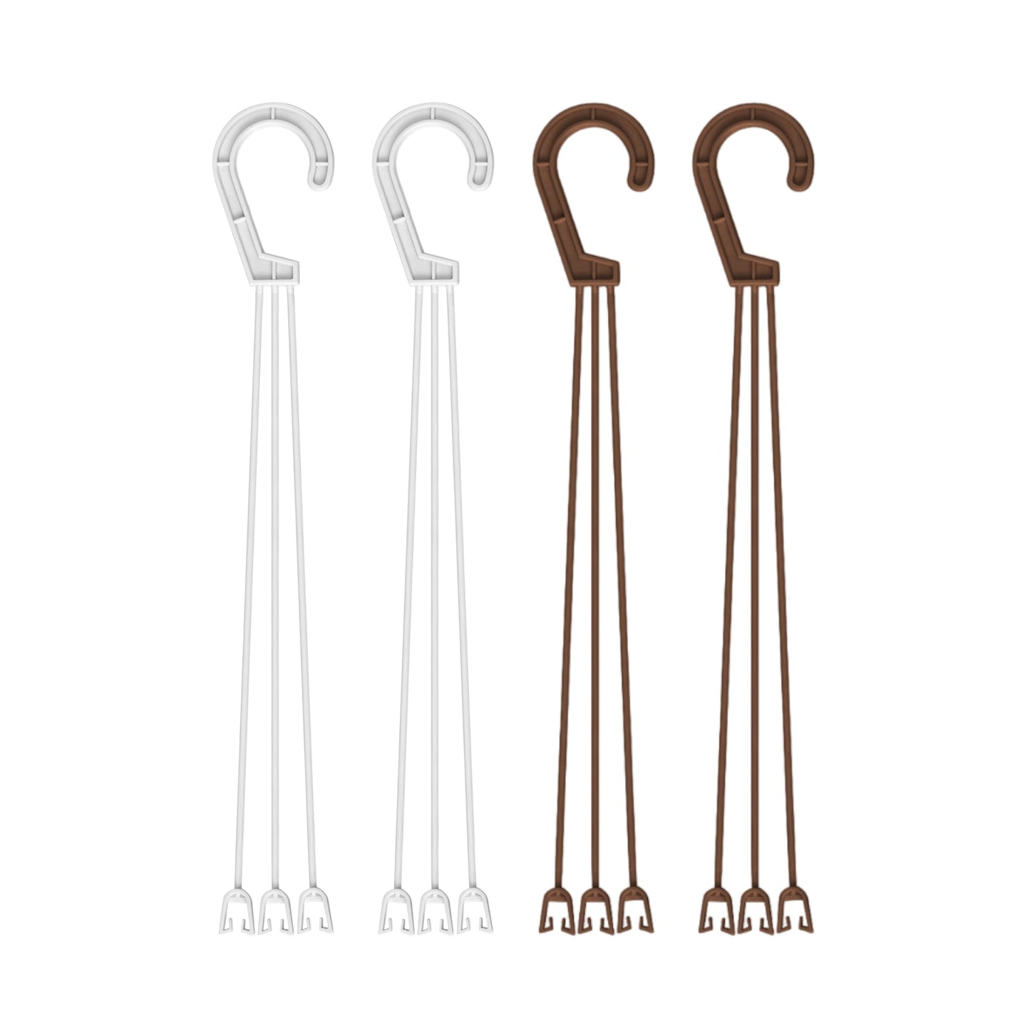 OFXDD Plant Pot Hangers - Pack of 4 - Plastic Flower Baskets Hanging - Decorative Garden Plants Pots with Hook - Outdoor Basket Hanger