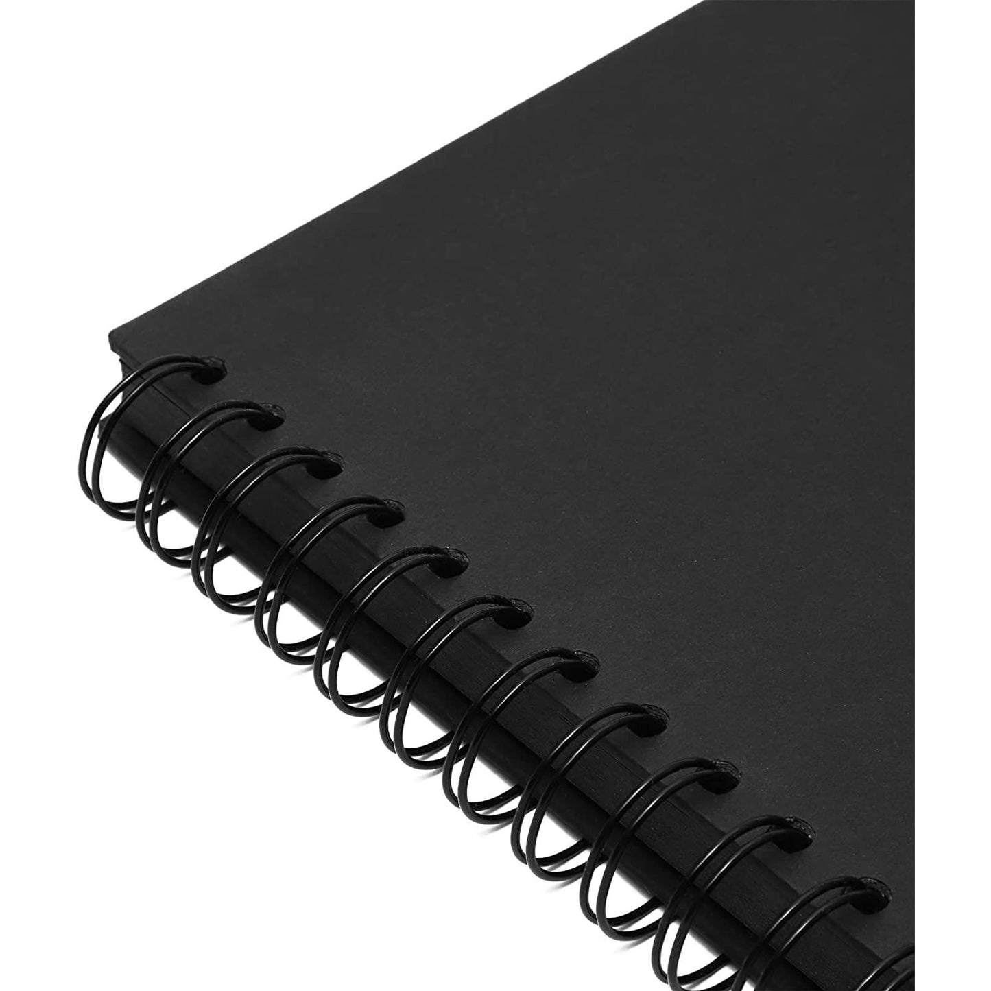 Juvale Spiral-Bound Scrapbook Album - Silk Ribbon Cover for Wedding Scrapbook - Durable Hardcover Black Paper Photo Albums - Complete Scrapbooking Supplies Kit, 80 Pages - 12.25 x 12.25 in, Black