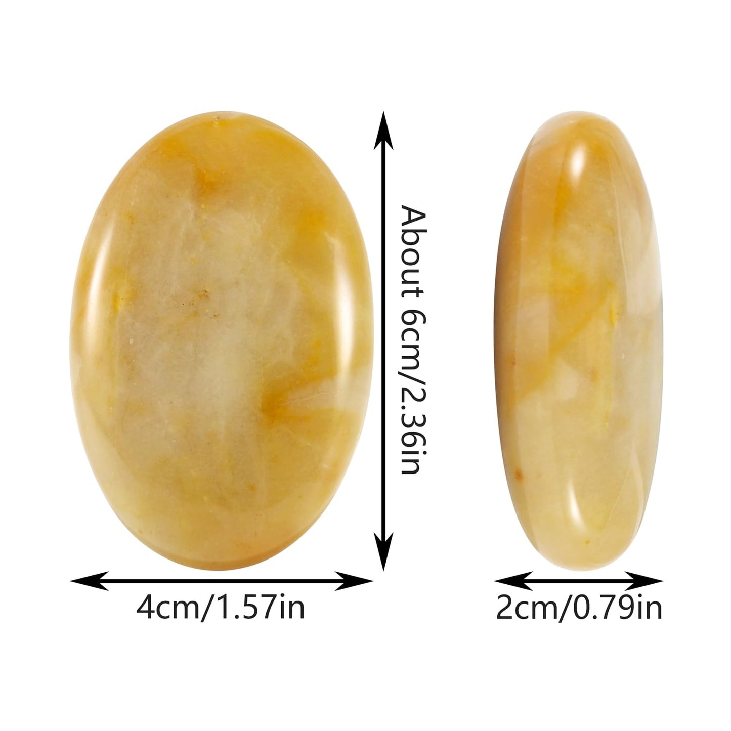 Nvzi Citrine Crystal Palm Stone, Worry Stones, Crystals and Healing Stones, Polished Rocks, Natural Gemstones, Chakra Stones for Healing Crystals Daily Use