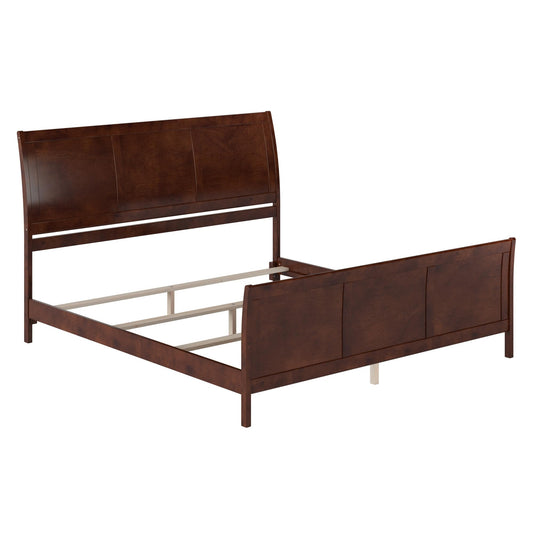 AFI, Portland King Foundation Bed with Matching Footboard, Walnut