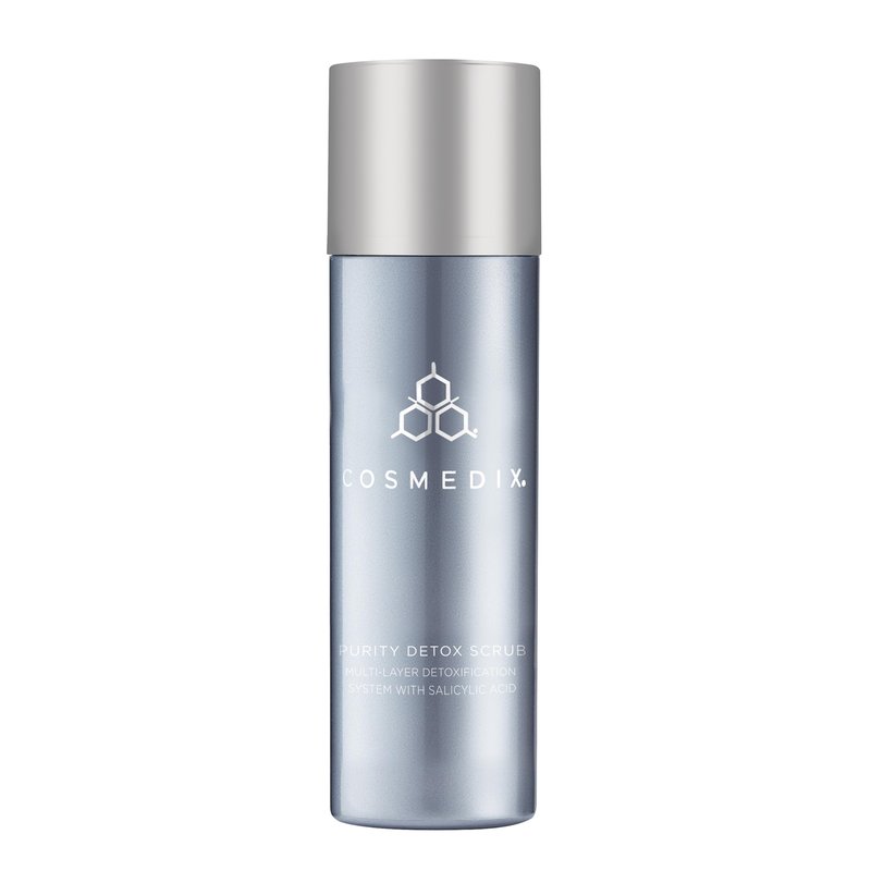 COSMEDIX Purity Detox Face Scrub - Gentle, Multi-Layer Facial Detox Treatment Exfoliates & Cleanses Skin of Dirt, Oil, Impurities & Clogged Pores - AM & PM Dry Powder Scrub with Salicylic Acid