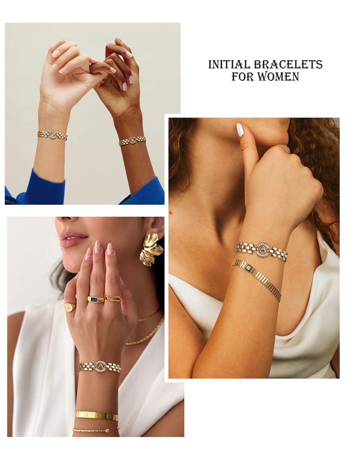 WEDDINEN Initial Bracelet, 14K Gold Plated Letter Bracelets, Thick Bangle Wrist Gold Alphabet Bracelet, Christmas Gifts for Women Jewelry Initial X Charm Chain