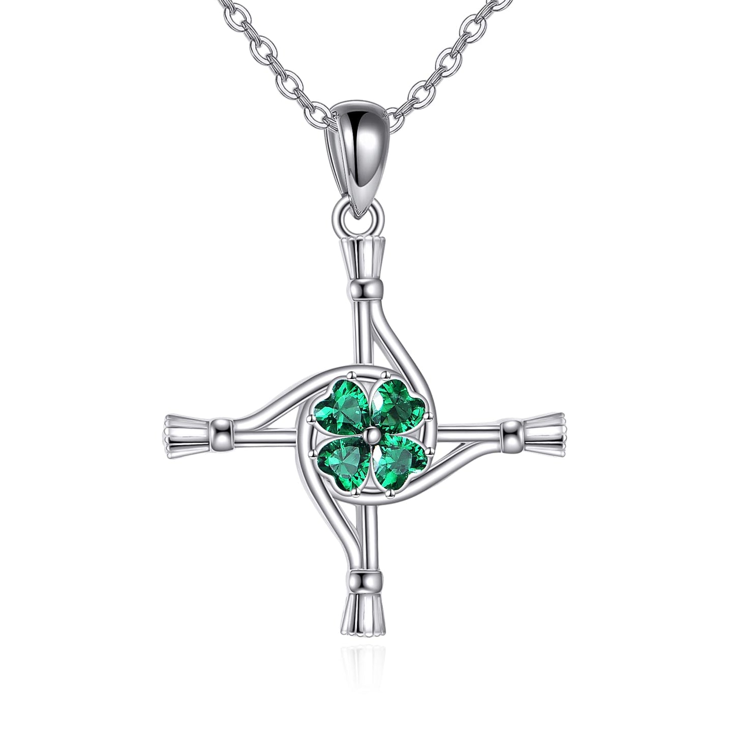 YFN St Bridgets Cross Necklace Sterling Silver Saint Brigid Cross Pendant Necklace Irish Jewelry for Women Irish Gifts