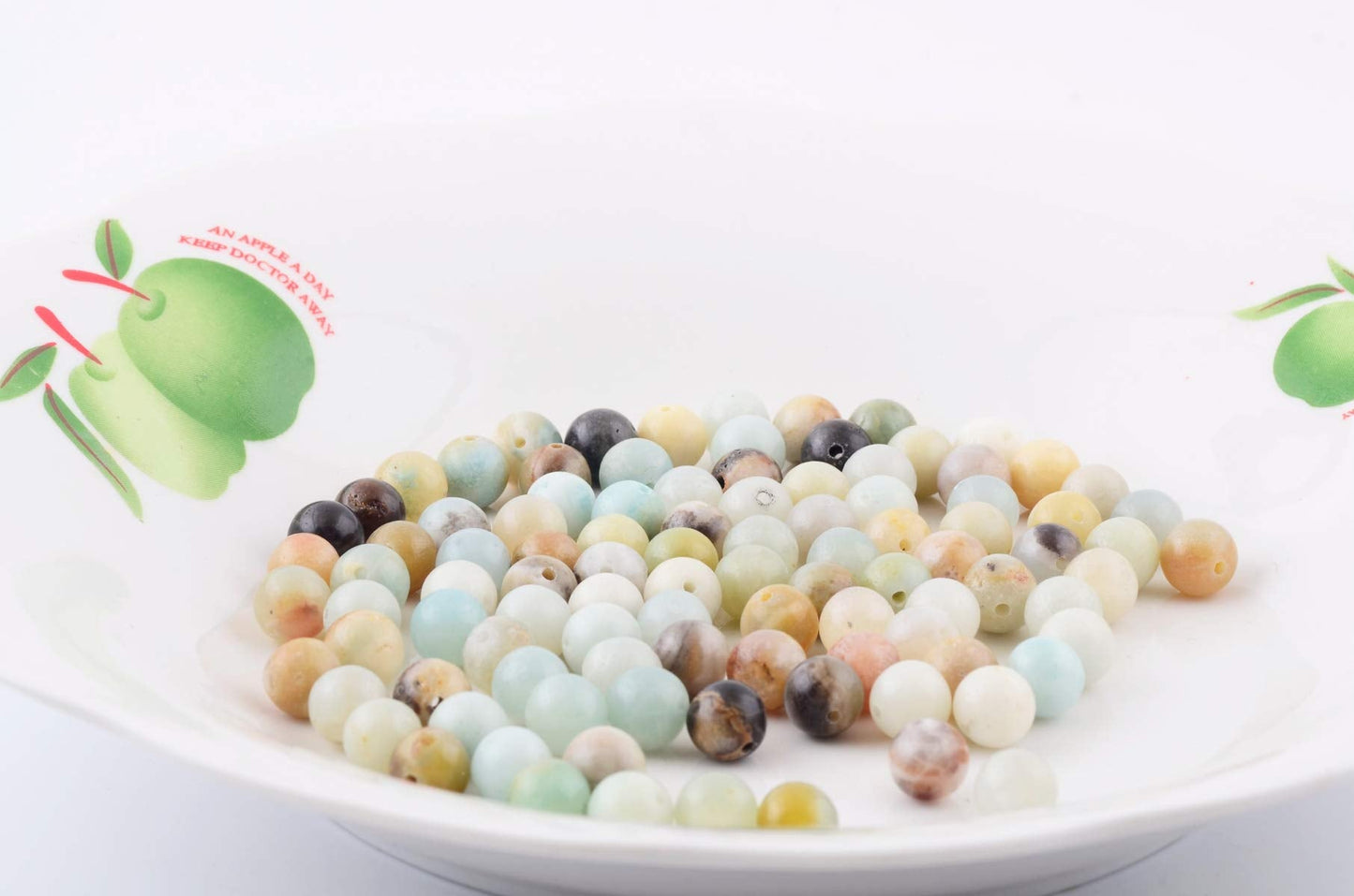 Natural Stone Beads 100pcs 10mm Amazonite Stone Round Genuine Real Stone Beading Loose Gemstone Hole Size 1mm DIY Smooth Beads for Bracelet Necklace Earrings Jewelry Making (Amazonite Green, 10mm)