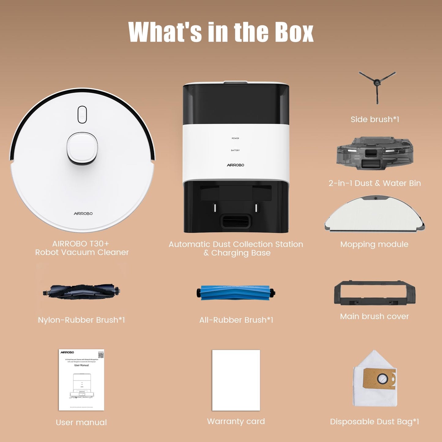 AIRROBO Robot Vacuum and Mop Self-Emptying 75-Day Capacity