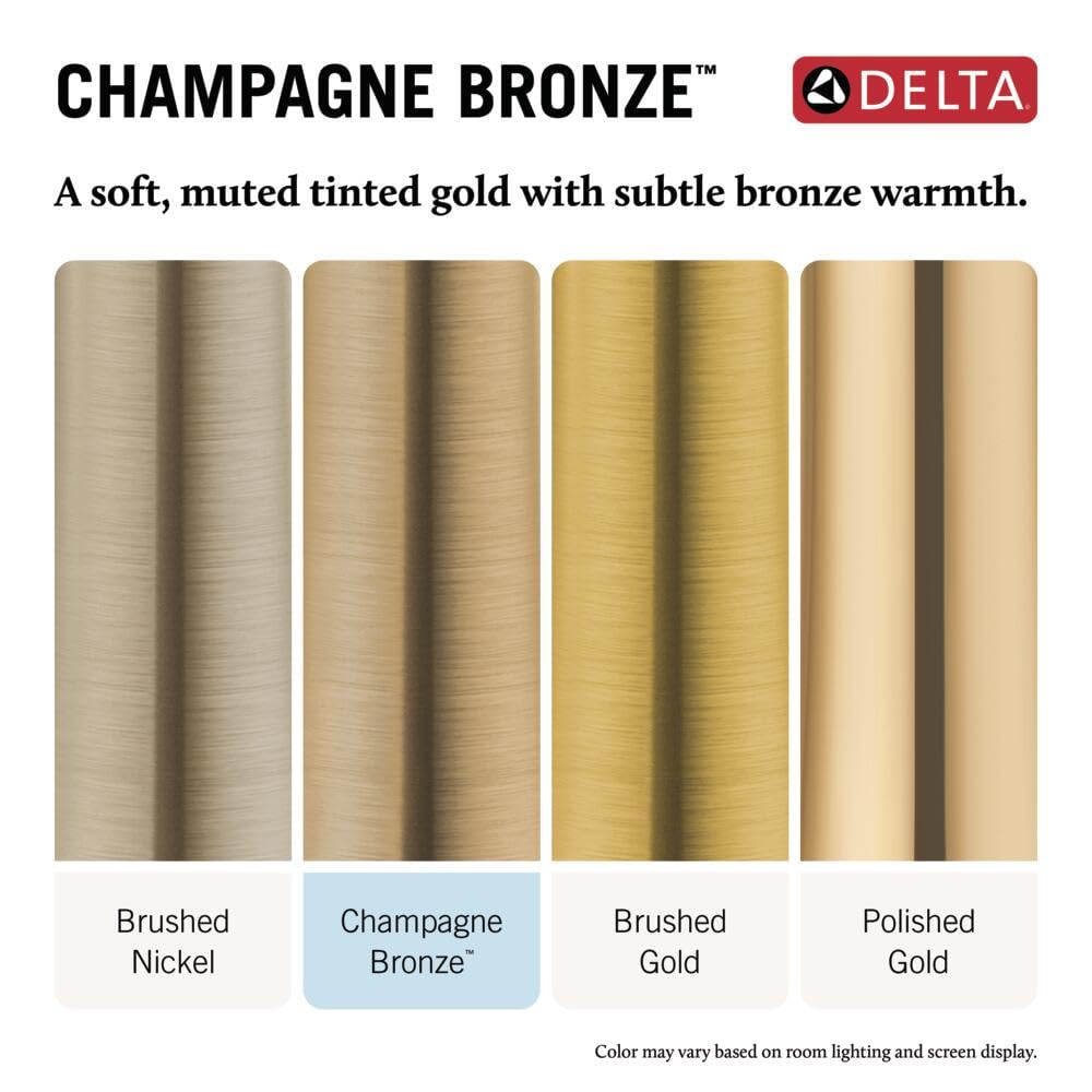 Delta Theodora Pro Style Commercial Kitchen Faucet with Pull Down Sprayer, Single Hole Brushed Gold Kitchen Sink Faucet, Single Handle, Champagne Bronze 18804Z-CZ-DST