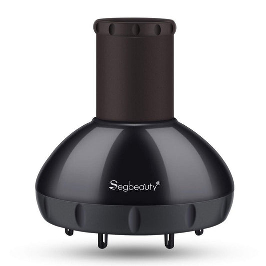 Segbeauty Hair Diffuser for Curly Hair, Upgraded Adjustable Air Flow, Deep Bowl, Professional Salon Frizz-free Fast Dry Diffuser Attachment with 1.57"-1.97" Nozzle, Black