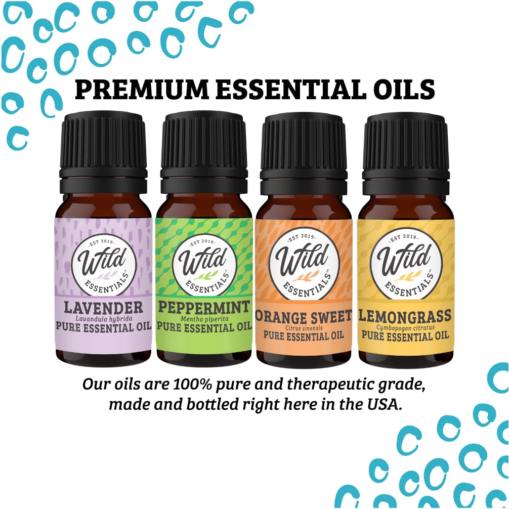 Wild Essentials Dog Paw Necklace Essential Oil Diffuser Kit with Lavender, Lemongrass, Peppermint, Orange Oils, 12 Refill Pads, Calming Aromatherapy Gift Set, Customizable Color Changing, Perfume