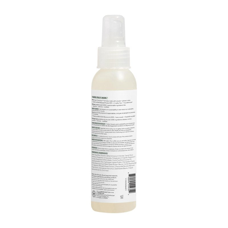 The Honest Company Fragrance-Free Conditioning Hair Detangler Tear-Free Hypoallergenic Leave-In Conditioner and Fortifying Spray for Sensitive Skin 4 fl oz