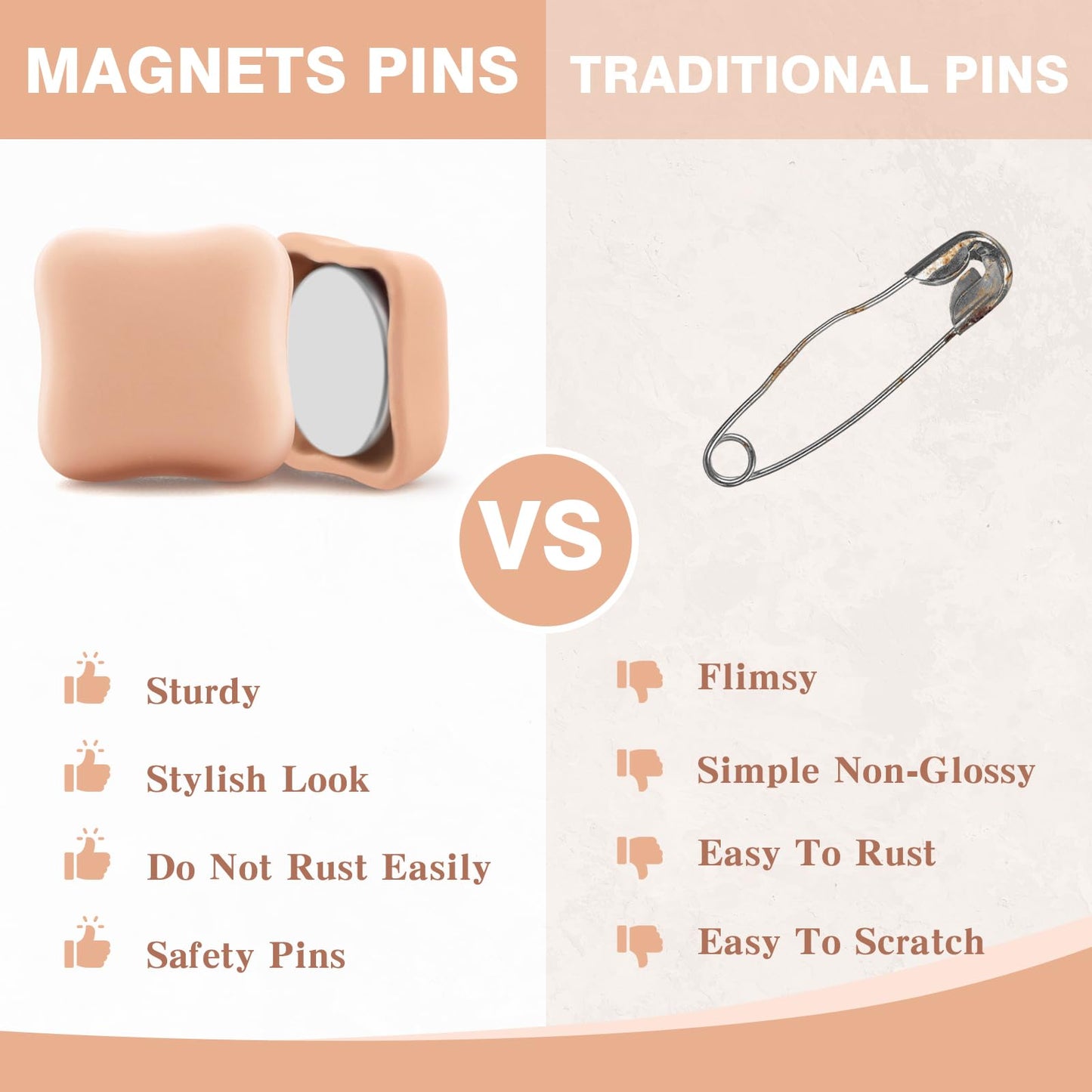 12 Pairs Hijab Magnets Strong Magnetic Hijab Pins for Women Pinless Clothing Clips for Scarf Veil Shirts Dress Muslim Islamic Gifts for Women - Square