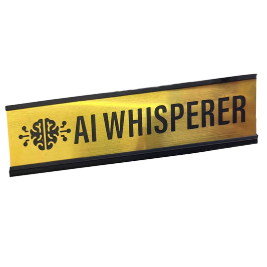 AI Whisperer Novelty Desk Sign - Funny Office Cubicle Accessories, Work Humor Gifts for Coworkers, Unique Office Decor for Men/Women, Desk Decorations for Office, Fun Gag Gift Idea