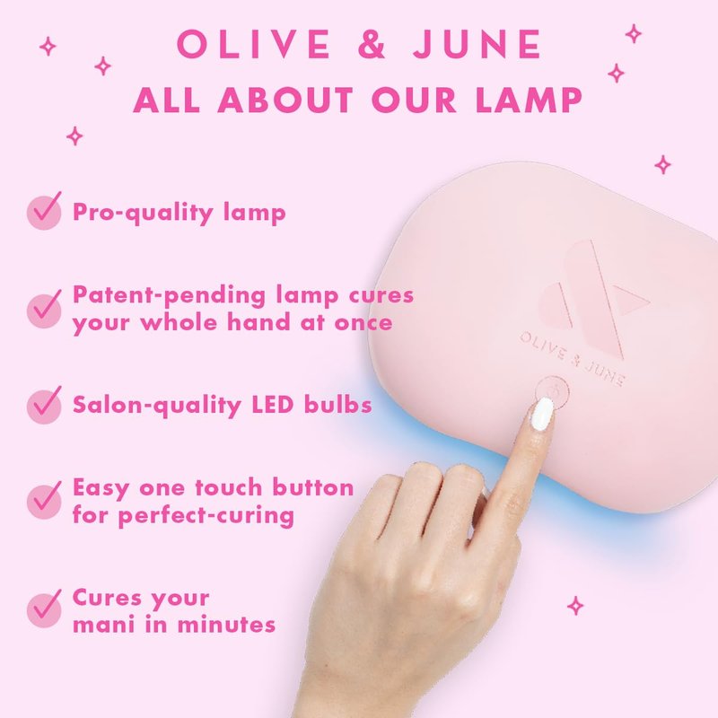 Olive & June Summer Gel Nail Polish | Hema Free | UV LED Nail Lamp Needed | Long Lasting Formula | Up to 21 Days of Wear | Damage-Free Removal | Salon-Quality Manicure Pedicure | Boysenberry Glass