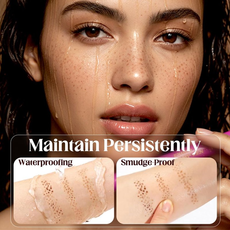 2 Pcs Freckles Stamp Pen, 2026 New Dual-Ended Waterproof Freckle Pen, Realistic Long-Lasting Freckles Makeup, Smudge-Proof Fake Freck Pen for Natural (Deep Brown)