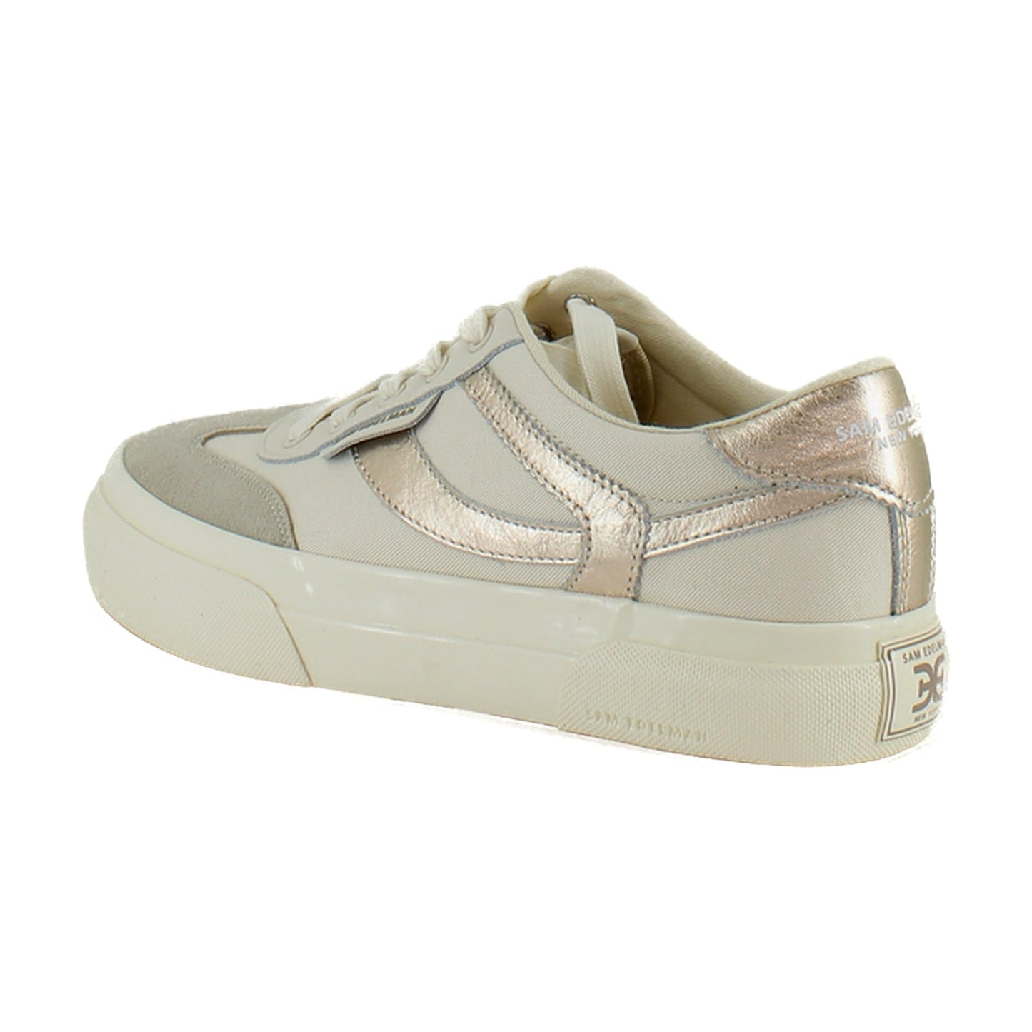 Sam Edelman Women's Simone Sneaker Ivory/Lily White/Gold Leaf 9.5 Medium