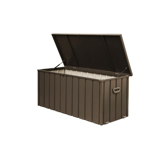 160 Gallon Outdoor Storage Deck Box – Waterproof & Lockable Large Patio Storage Bin with Durable Construction, Perfect for Cushions, Throw Pillows, Garden Tools & Outdoor Equipment, Dark Brown