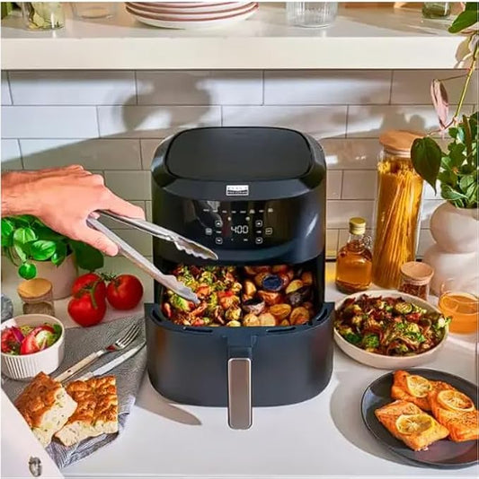 Bella PRO - 8-qt. Touchscreen Air Fryer with Divided Basket - Matte Black