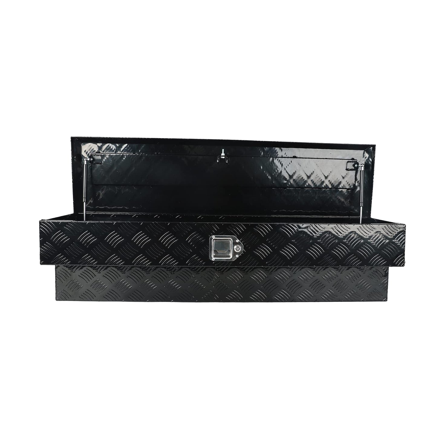 Minseter Black Aluminum 48 Inch Side Mount Tool Box, Side Truck Box with Paddle Latch