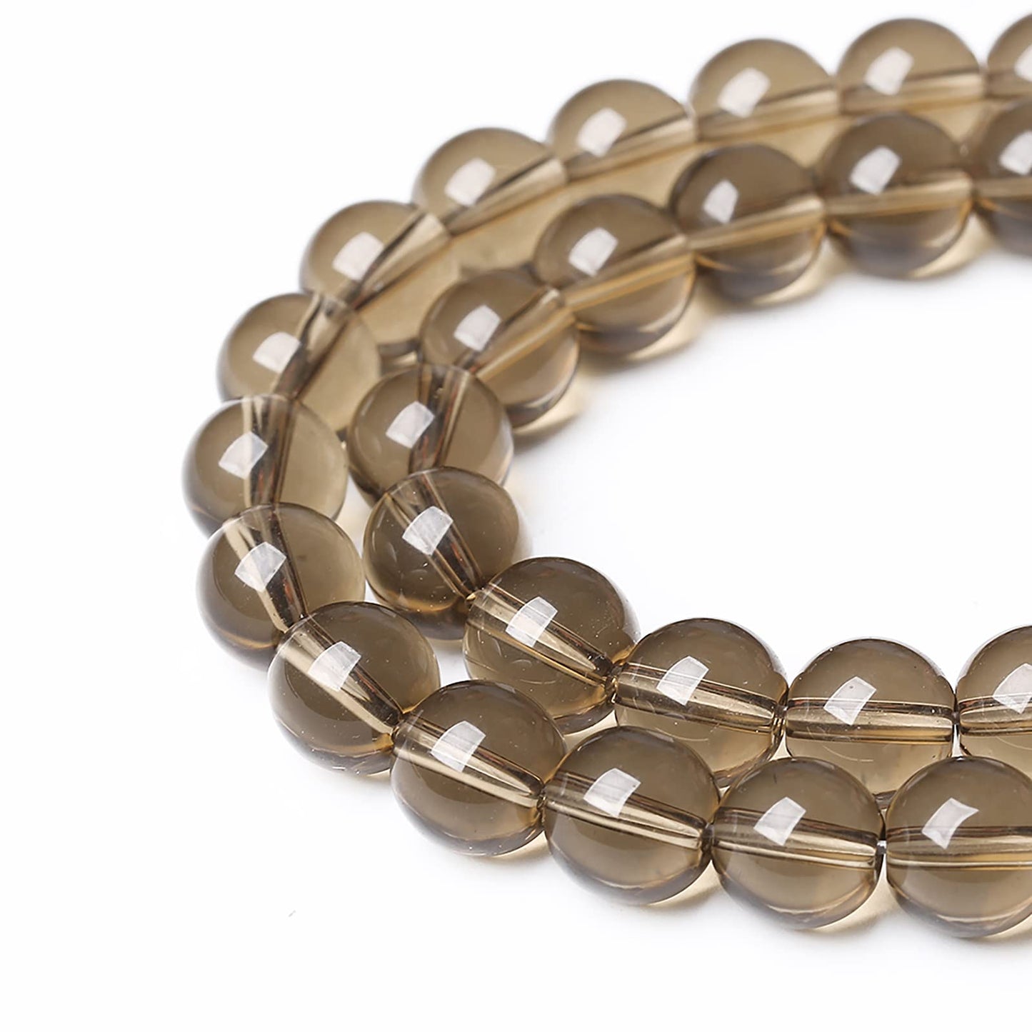 92PCS 4mm Smoky Crystal Quartz Glass Beads Natural Stone Round Loose Beads for Jewelry Making DIY Bracelet Necklace 15 Inch,Energy Stone Healing Power (4mm, Smoky Quartz Glass)