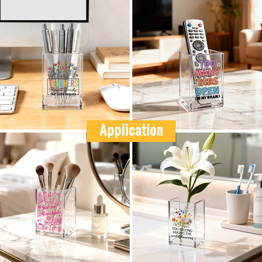 JQYCJTR My Brain Has Too Many Tabs Open Acrylic Cosmetic Pencil Pen Bookmark Storage Holder Cup Funny Office Acrylic Holder Cup Gifts for Coworker Employees Boss Leader Manager Mentor