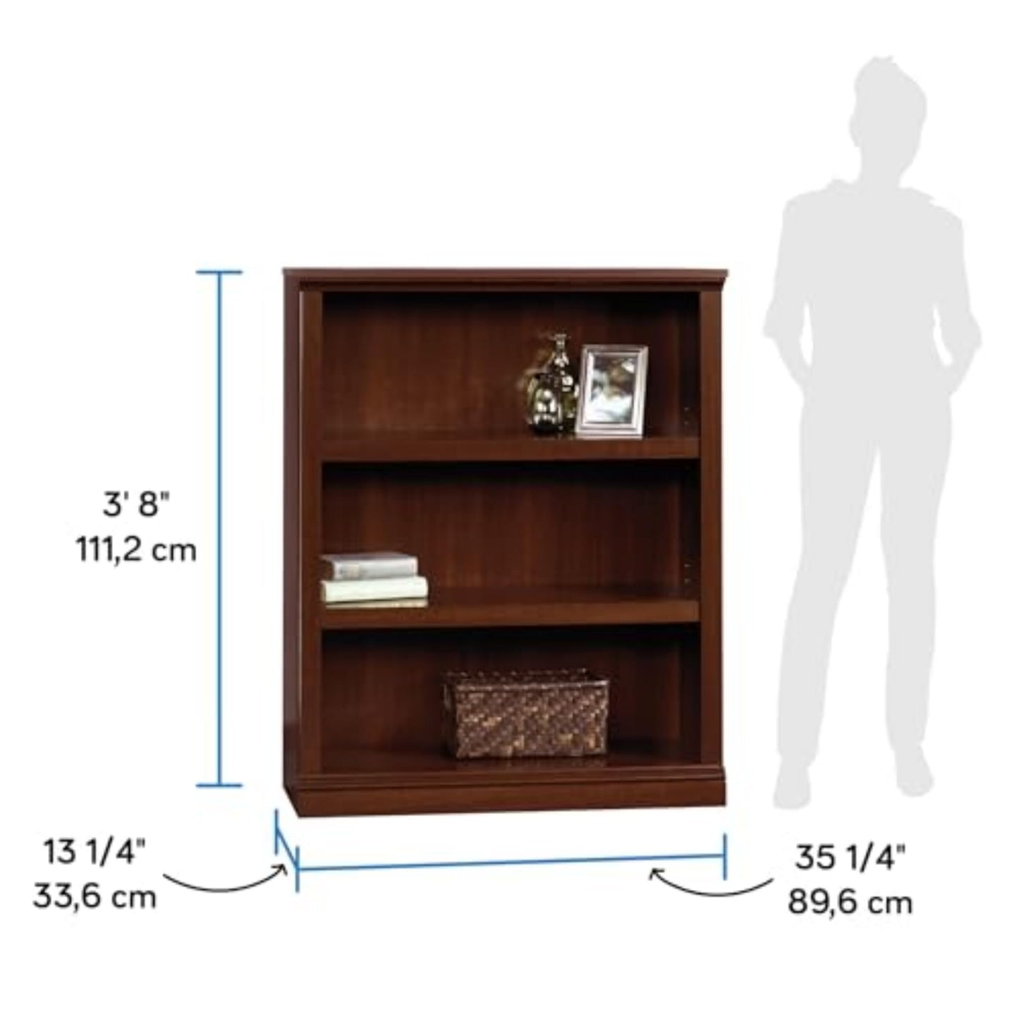 Sauder Miscellaneous Storage 3-Shelf Bookcase/ Book shelf, Select Cherry finish