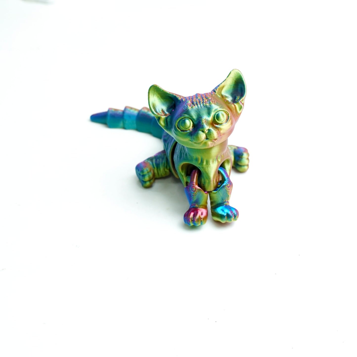 BANPIWOLG 3D Printed Cat Model,Flexible Cat Animals Toy Statue,Joint Mobility,Home Office Decor,Interesting Toys for Autism/ADHD,Festival Gifts toco,Fidget Toys, Executive Desk Toy (RYB)