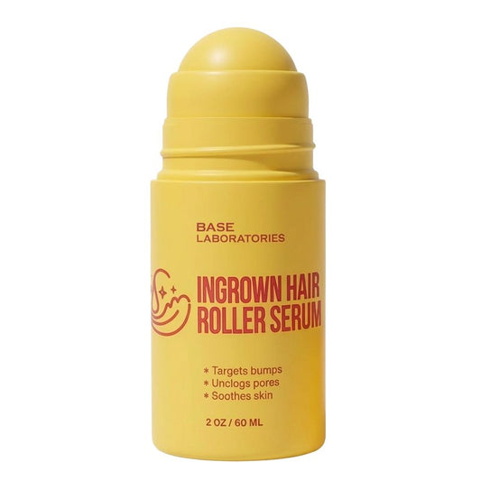 Base Laboratories Ingrown Hair Treatment - Roller Serum – Skin Smoothing Roll-On for Ingrown Hairs & Razor Bumps – Salicylic Acid, Glycolic Acid, Niacinamide – Bikini Line, Underarms & Legs (2oz)