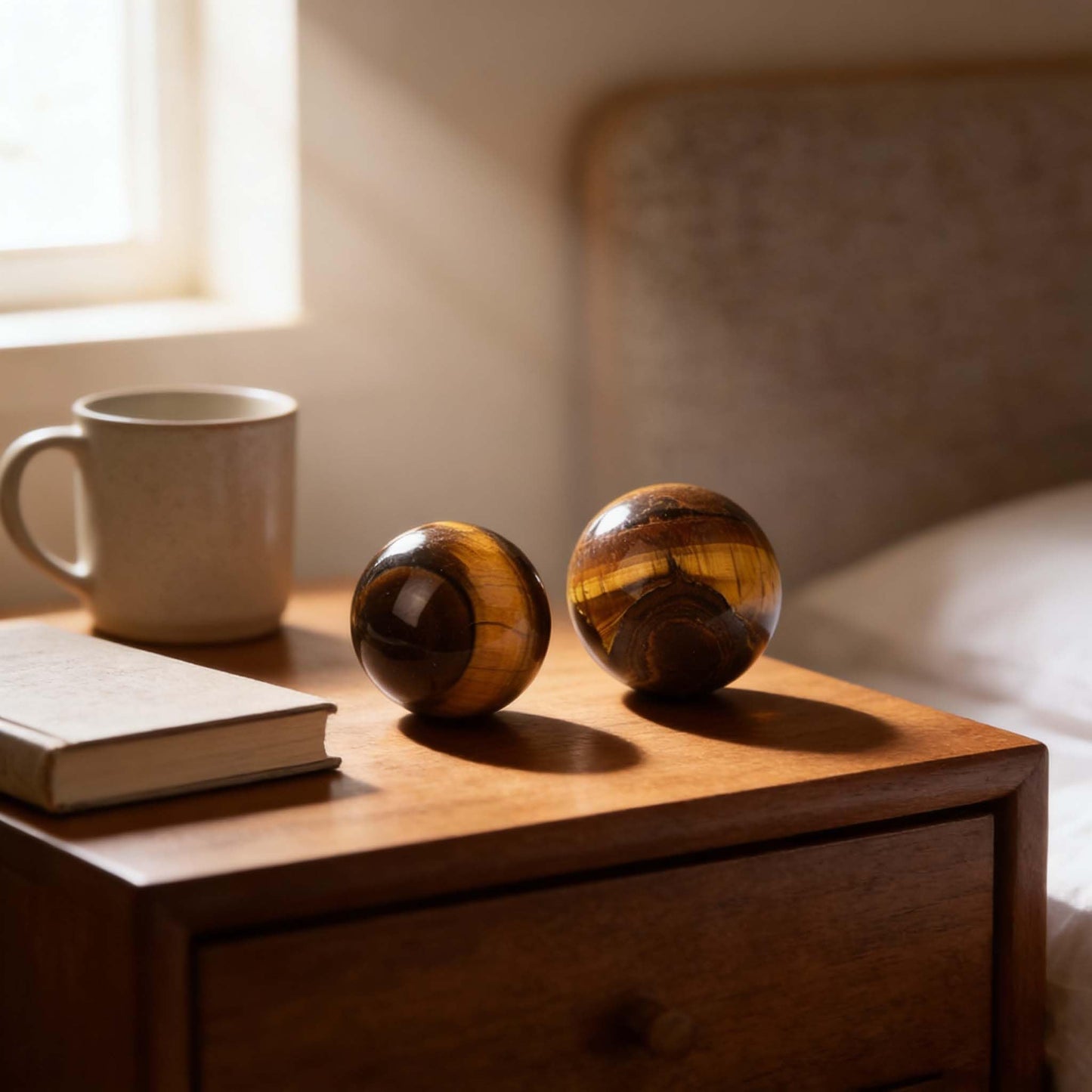AierCrystal Natural Stone Crystal Sphere Feng Shui Home Decoration Ball Positive Energy Scrying Orb for Meditation Tool for Spiritual Space Purification Globe Diameter 5-6cm Tiger's Eye Sphere