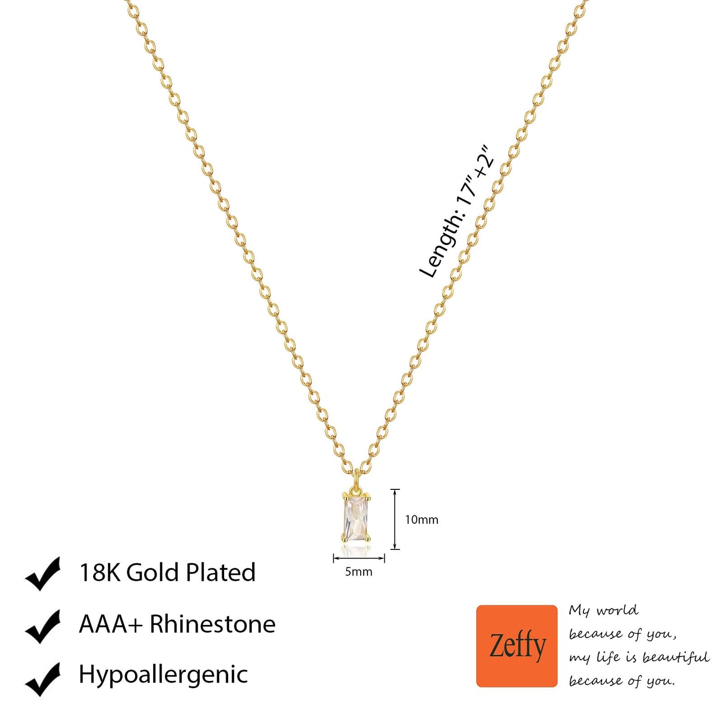 Zeffy Diamond Necklaces for Women Simple Gold CZ Diamond Birthstone Choker Necklaces for Women Trendy Gold Jewelry Gifts