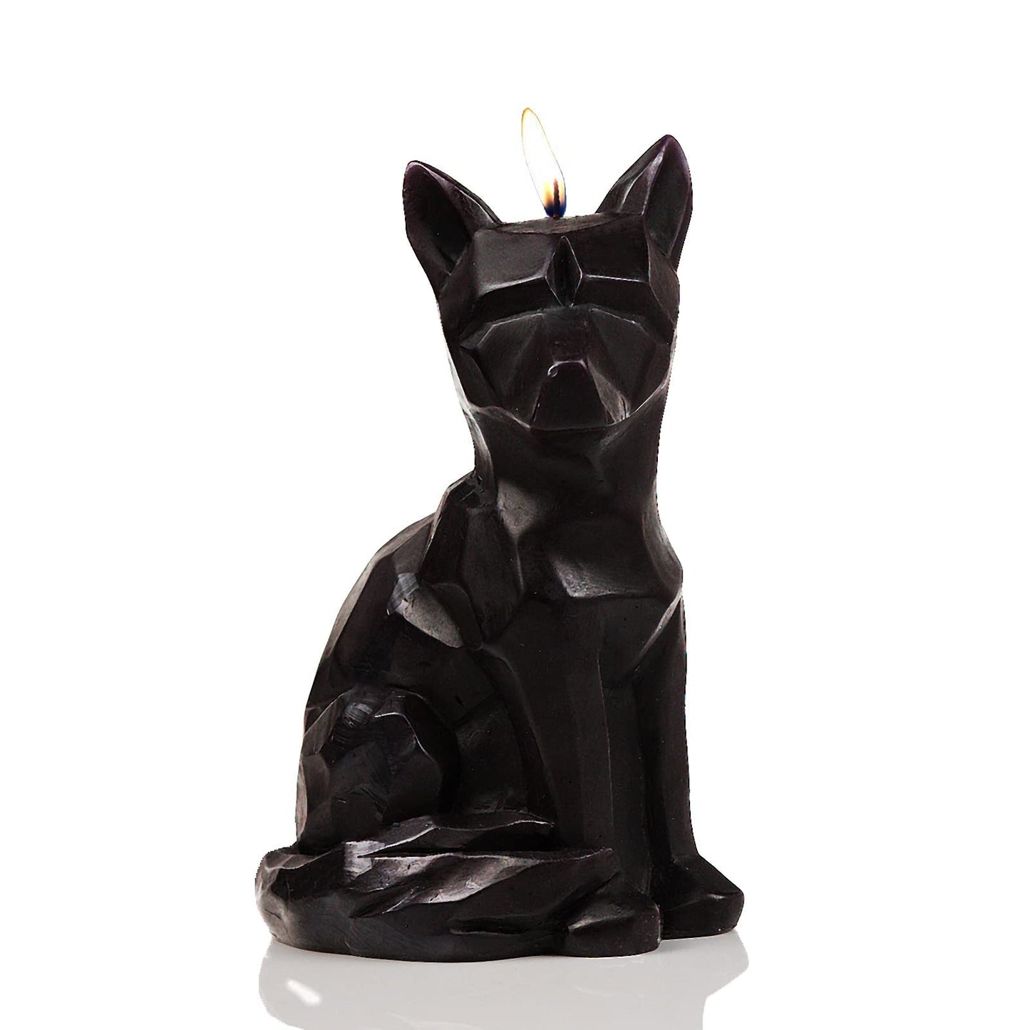 Geometric Fox Candle - Spooky Unique Gift for Animal Lovers - Goth, Gothic Skeleton Candle 7" H - Burns for 5 Hours"