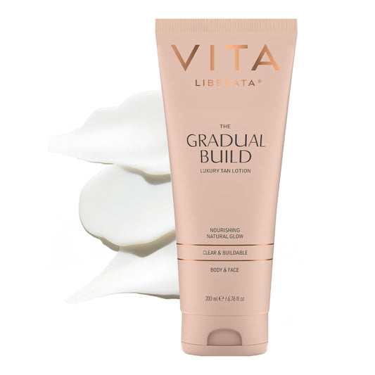 VITA LIBERATA Fabulous Gradual Tanning Lotion - Buildable Formula, Sun-Kissed Tan, Untinted For Minimal Transfer, Lasting Finish, Formulated with Hyaluronic Acid, 6.76 lf.oz