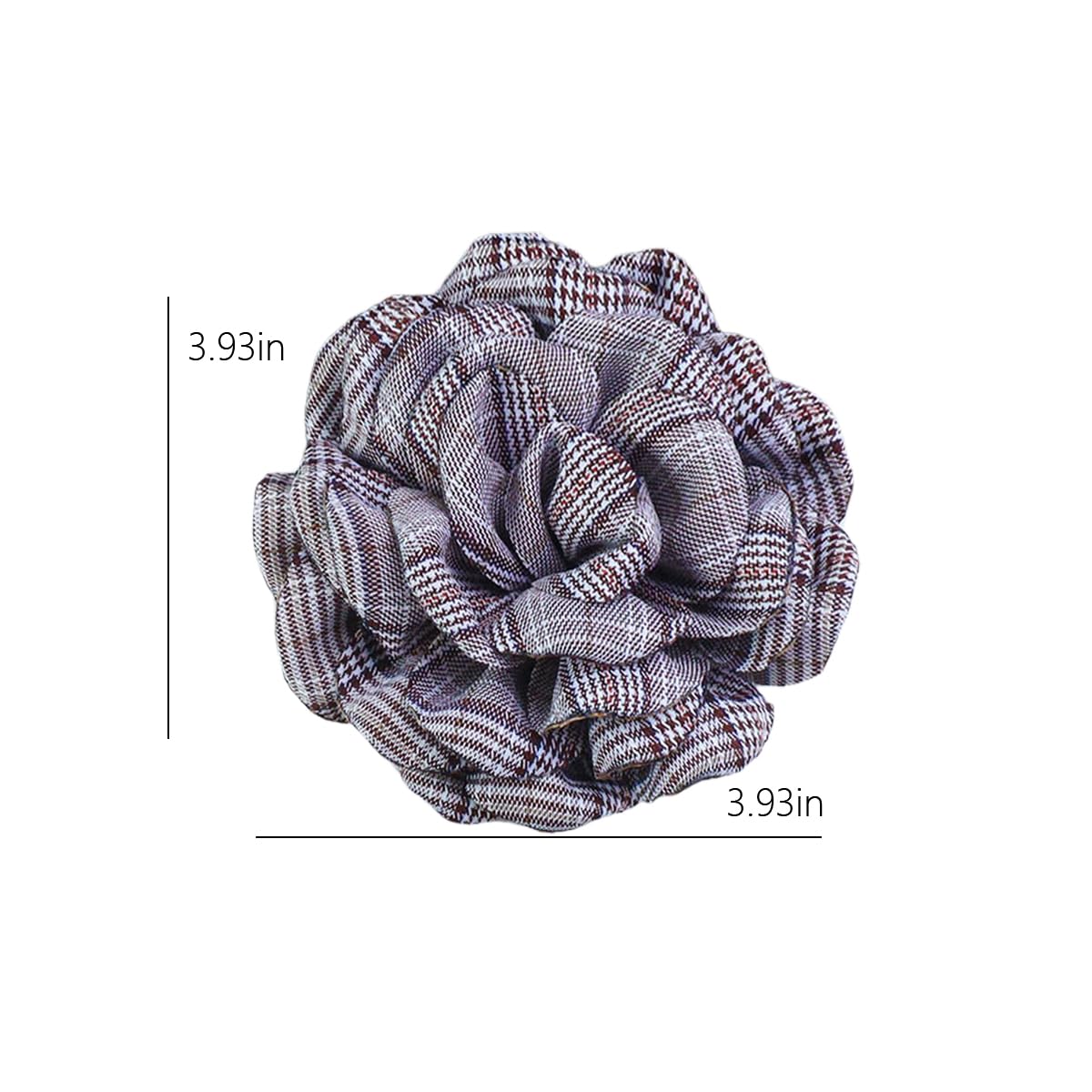 Elegant Large Cloth Flower Brooches Big Camellia Flower Pin for Women Dainty Cloth Fabric Rose Brooches Dress Skirt Scarf Hat Pins Clothing Decoration Accessories (Brown B)