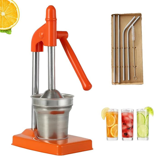 Cast Iron Juicer Hand Press, Heavy Duty Cast Iron Manual Juicers, Manual Juicer Stainless Steel Lemon Squeezer, Crusher Machine for Fresh Lemonade Orange Juice, Easy to Clean