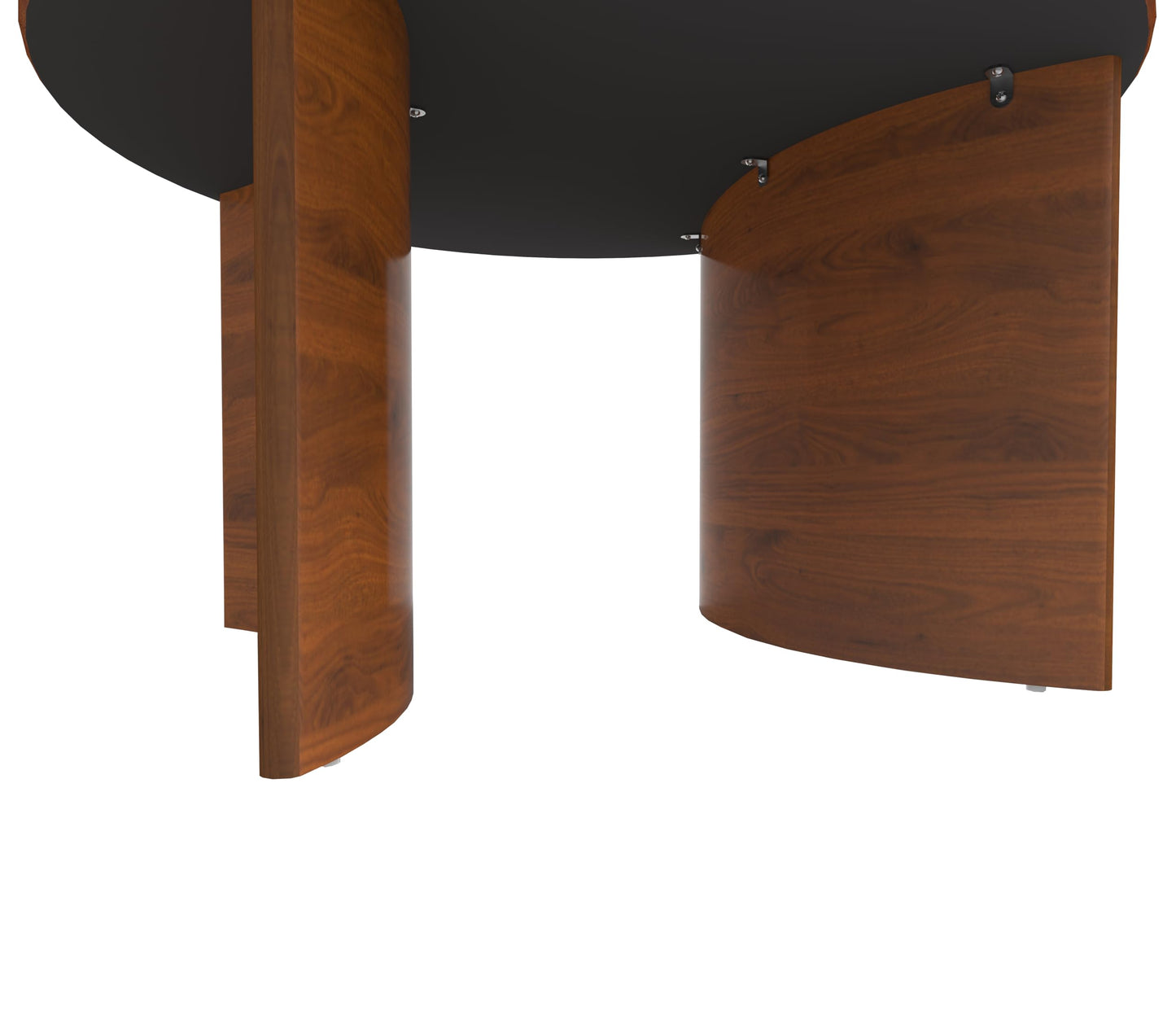 31.5" Mid Century Modern Coffee Table for Living Room, Round Table with Rubber Legs, Small Unique Cocktail Tea Table for Living Room Bedroom Apartment Small Space, Walnut