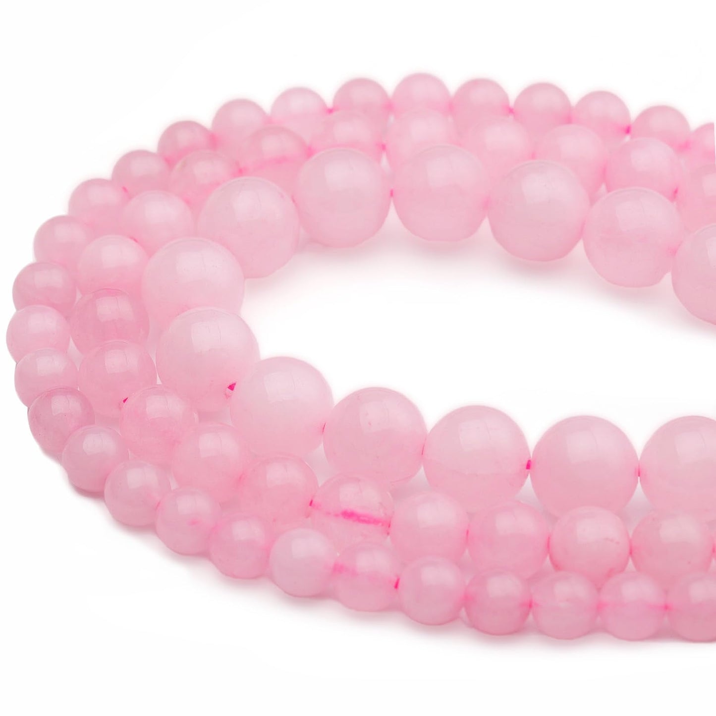 35pcs 10mm Natural Gemstone Beads for Jewelry Making Supplies,Pink Jade Healing Crystal Polished Round Loose Stone Beads for Bracelet Necklace 15 Inch