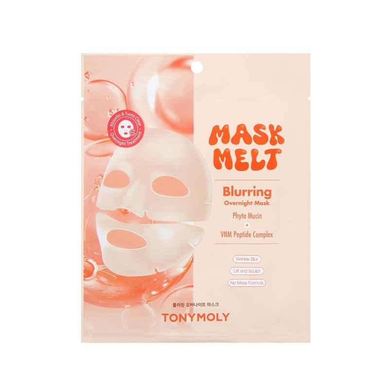 TONYMOLY Mask Melt Assorted Hydrogel Overnight Mask 4-Pack, Melt-On Face Masks with Collagen, Vitamin C + Rice, Vegan PDRN & Peptides for Hydration, Firming, Brightening & Smoothing
