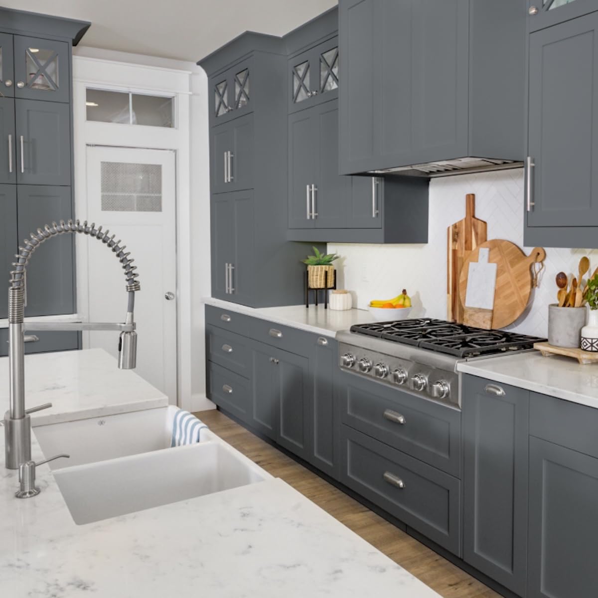 Nuvo Earl Grey Cabinet Makeover Kit - Easy DIY 7-Piece Set, Classic Charcoal, Long-Lasting Finish