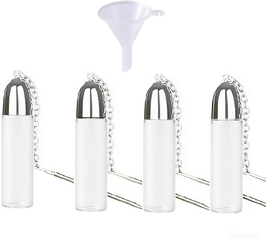 AKIRAMERUNA- 4 pack Portable Glass Decorative Bottle Kitchen Spice Dispenser Portable Leak-Proof Storage Bottle for Outdoor Camping Travel