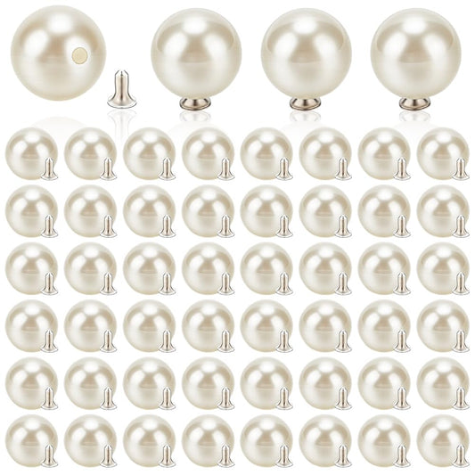 AHANDMAKER 150 Sets 12mm Pearl Buttons, No Sew White Imitation Pearl Buttons Reusable and Removable Embellishments Button for Coats Shirts Wedding Dresses Clothes Bags Decoration DIY Crafts
