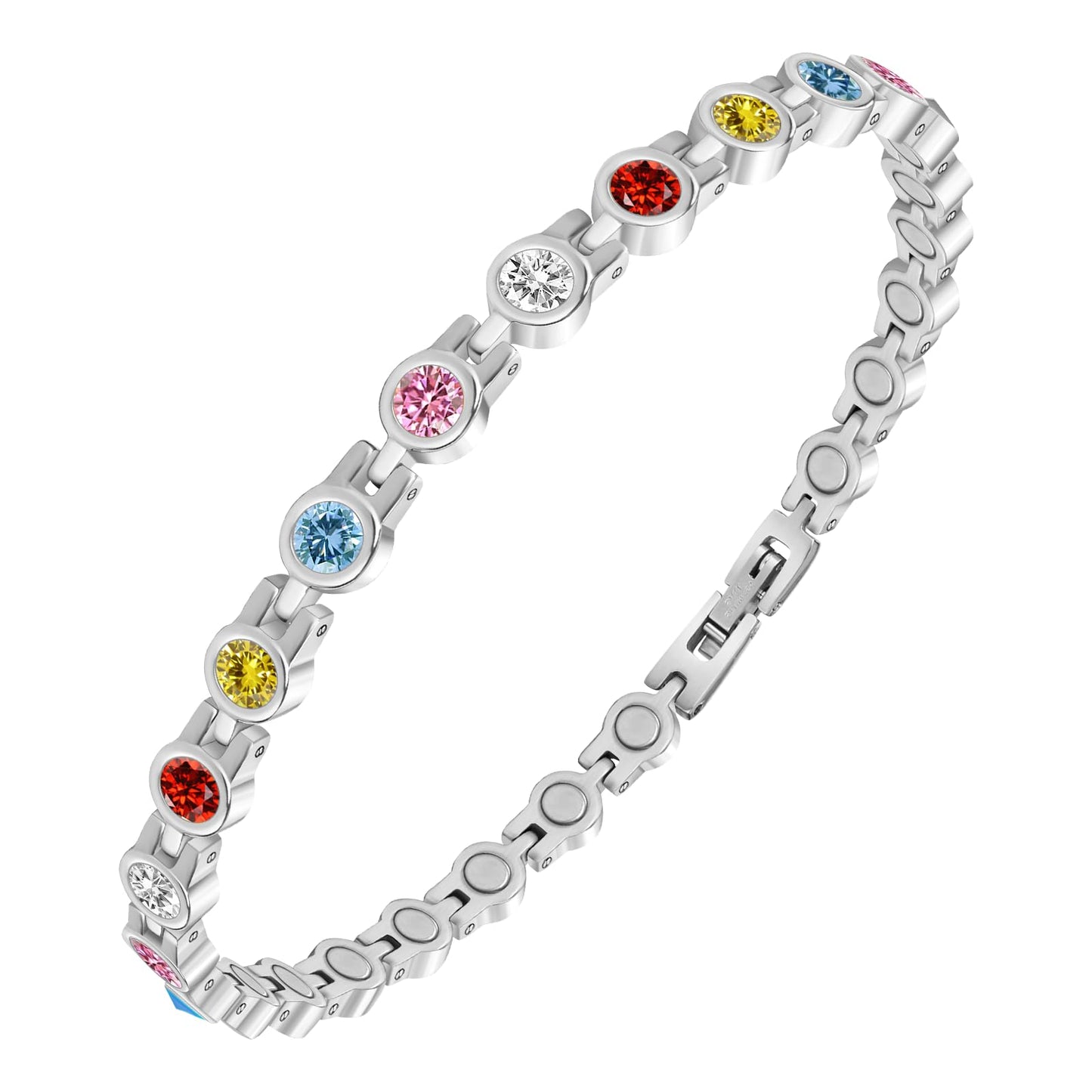 JEROOT Titanium Steel Magnetic Anklets Bracelets for Women, Magnetic Anklet for Women with 3500 Gauss Magnets, Adjustable Women's Anklet for Jewelry Gift