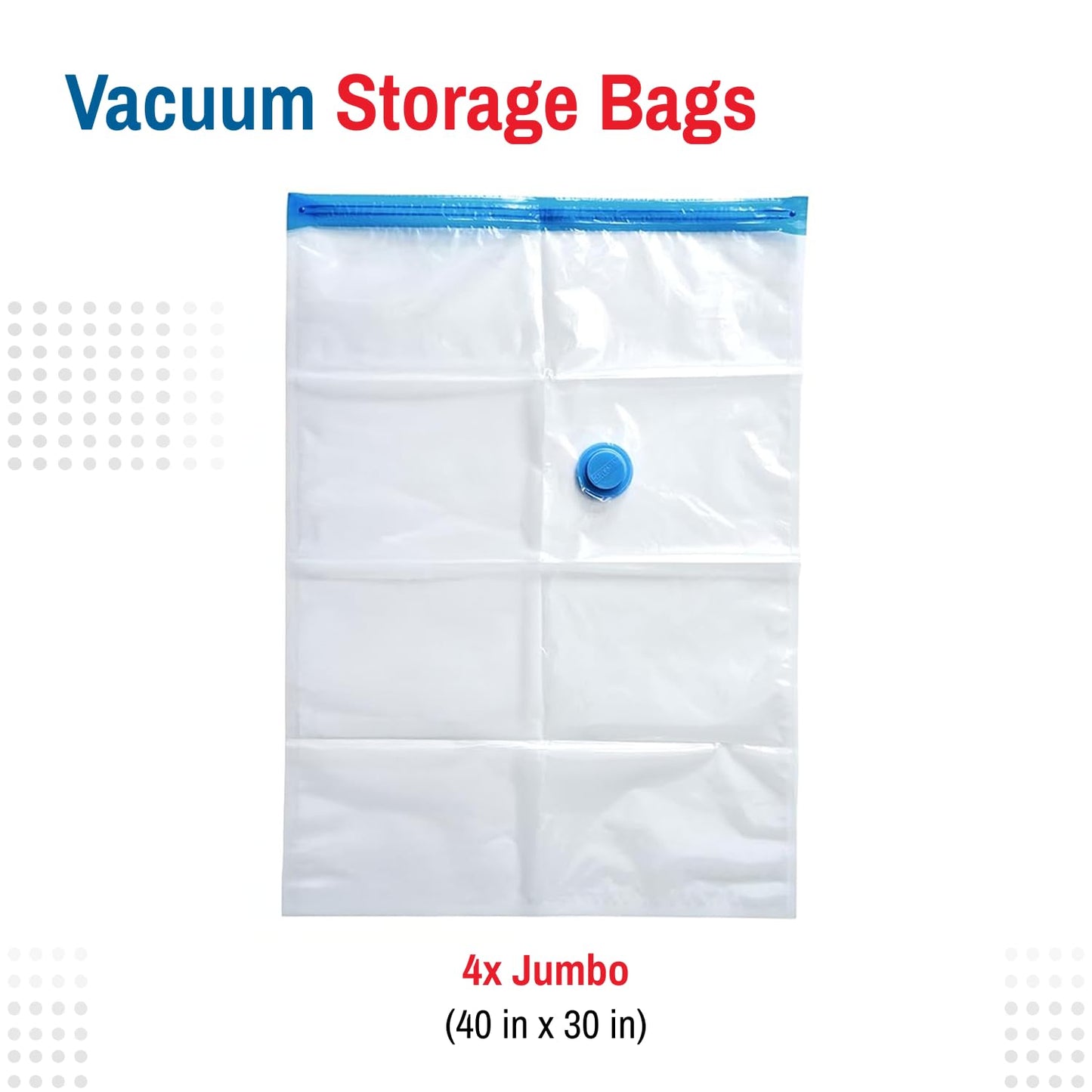 Spacesaver 4 Pack Jumbo Vacuum Storage Bags for Blankets & Clothes – Jumbo Vacuum Sealed Compression Bags with Hand Pump – Space Saver Storage Bags for Bedding, Moving, Travel & Organization