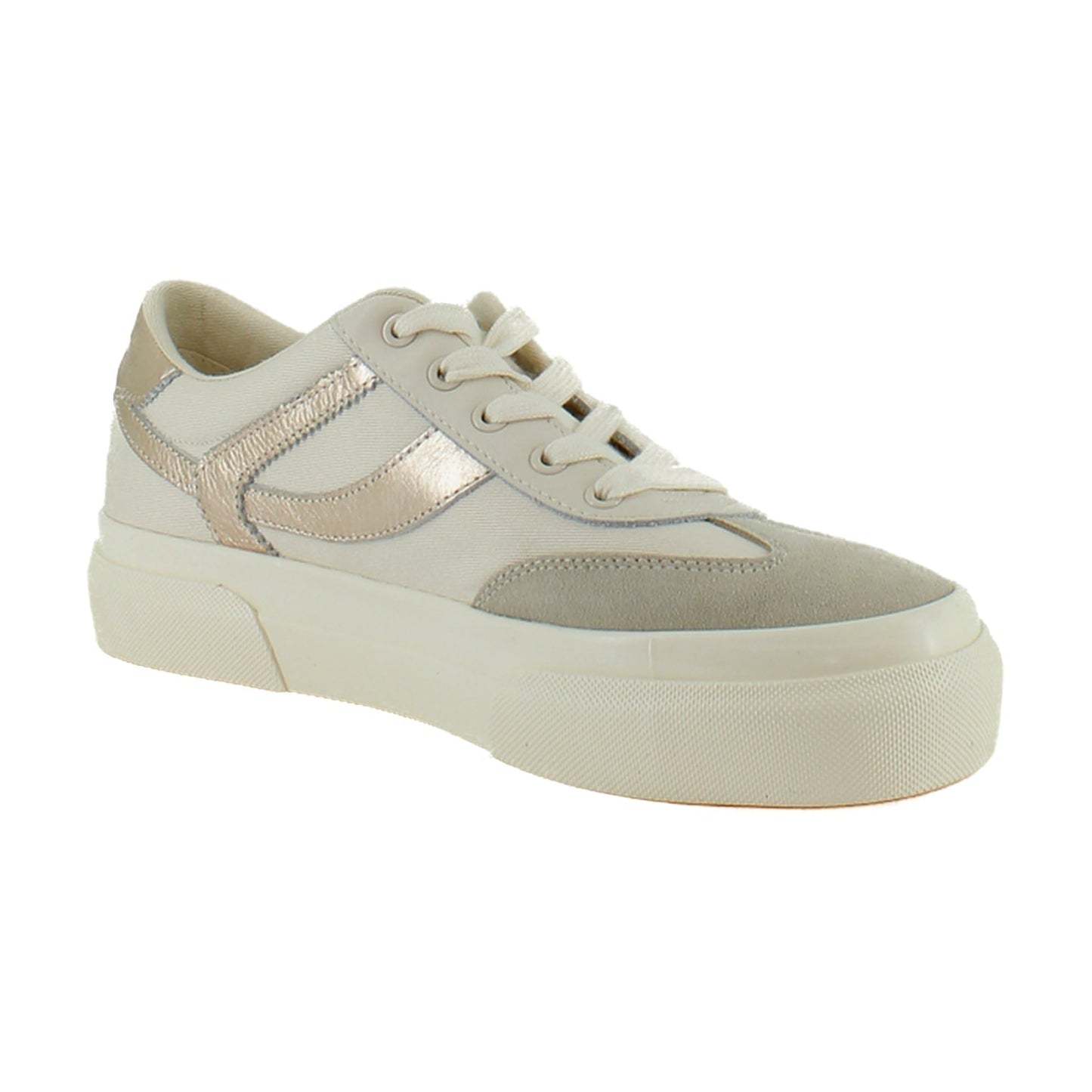 Sam Edelman Women's Simone Sneaker Ivory/Lily White/Gold Leaf 9.5 Medium