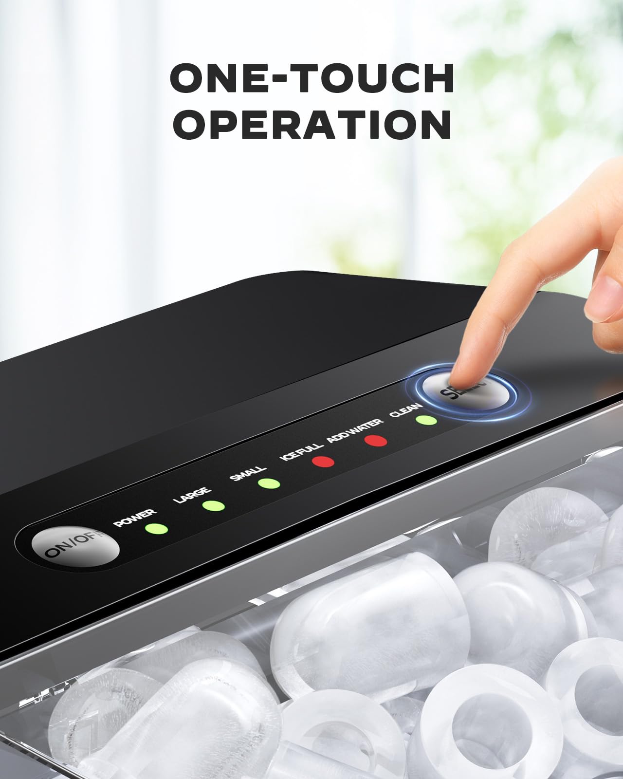 Silonn Portable Ice Maker, Ice Maker Countertop with Carry Handle, Self-Cleaning 1.8L Water Tank Large Ice Basket, Ice Machine Produces 9 Cubes in 6 Min Perfect for Home Kitchen and RV