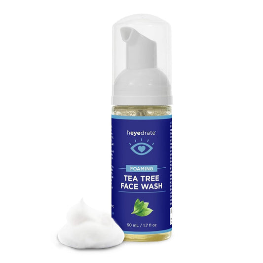 Heyedrate Eye Love Foaming Tea Tree Eyelid & Face Cleanser – Daily Eyelid Hygiene, Soothing Eye Irritation & Dryness – 100% Plant-Based with 19 Botanicals – Hypoallergenic – 1.7 oz