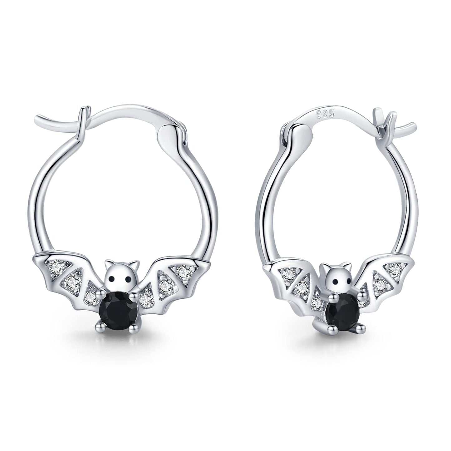 Bat Earrings 925 Sterling Silver Hypoallergenic Small Animal Huggie Hoop Earrings for Sensitive Ears Gothic Bat Jewelry Halloween Graduation Gifts for Women Daughter Her