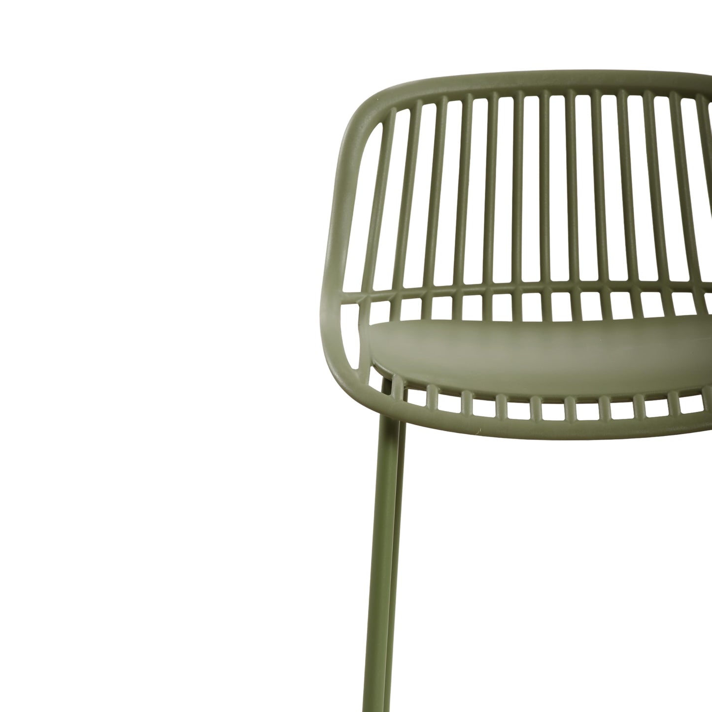 Merax Lightweight Outdoor Bar Chairs Set of 2, Weather-Resistant Plastic & Metal Backless Patio Bar Stools, Bar Height for Balcony, Garden, Poolside, Sage Green