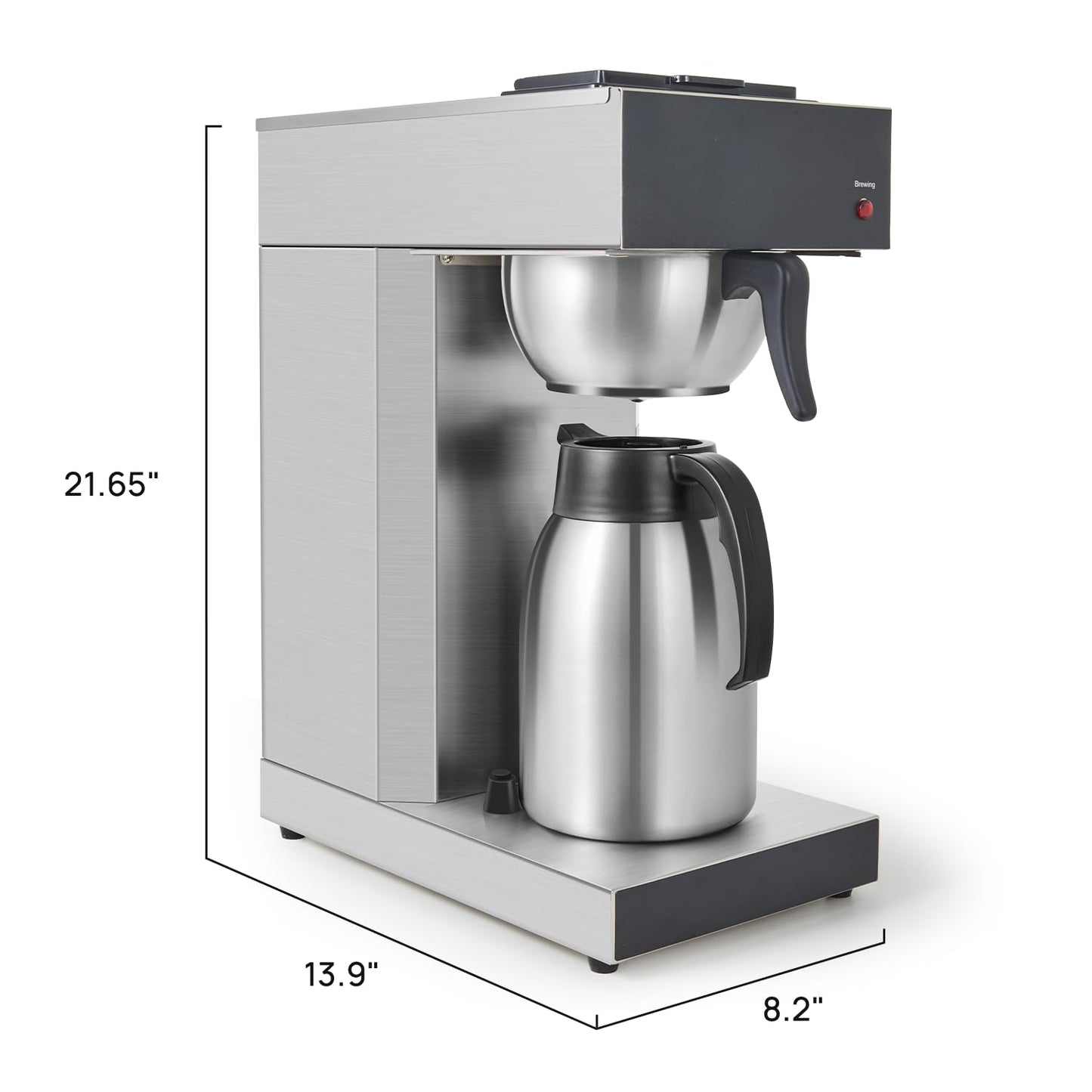 SYBO Commercial Coffee Makers 12 Cup, Drip Coffee Maker Brewer with 74Oz thermal carafe, Stainless Steel Cafetera SF-CB-1AA