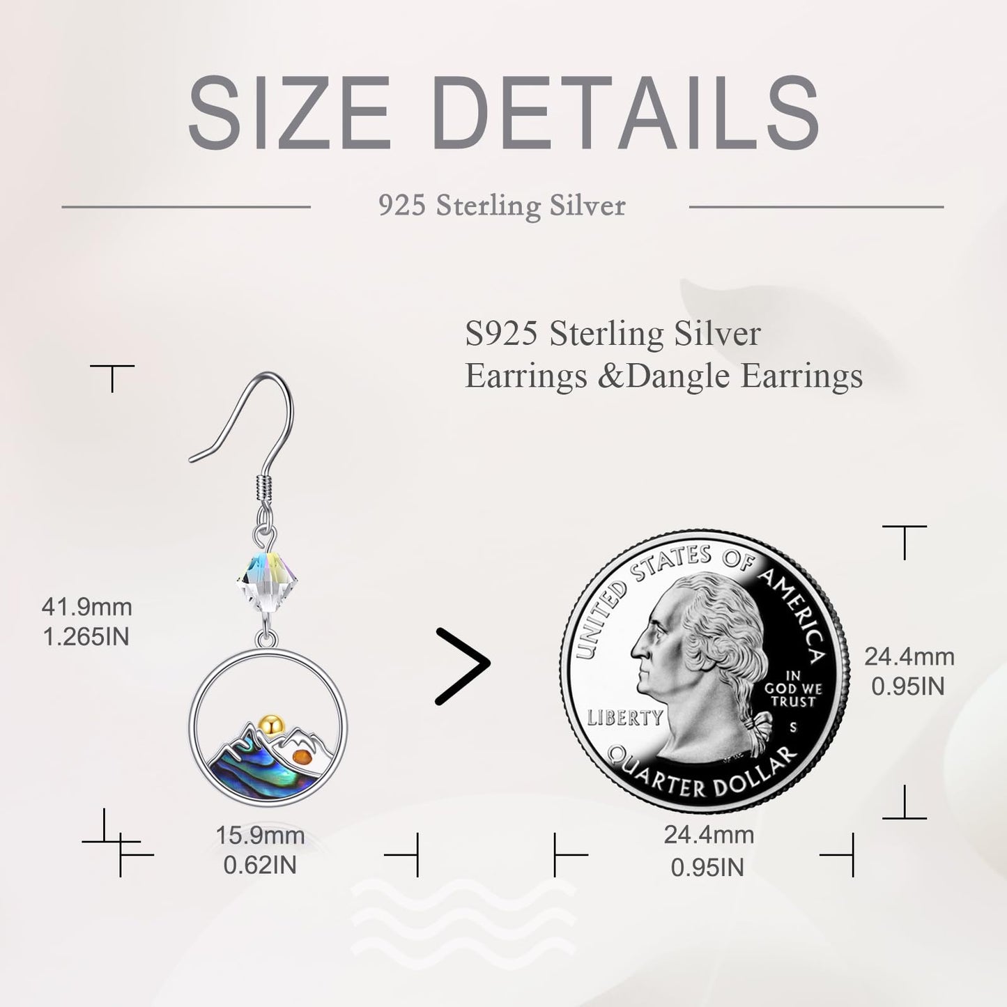 AOBOCO Mustard Seed Earrings for Women 925 Sterling Silver Round Sun Earrings Dangle Religious Mustard Seed Jewelry Christain Christmas Birthday Gifts for Mom Friends(Round Mountain Hooks)