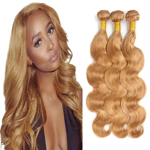 Giginger Brazilian Human Hair Bundles 20 22 24 Inch Honey Brown 27 Color Body Wave Bundles Human Hair Unprocessed Virgin Quick Weave Hair for Black Women