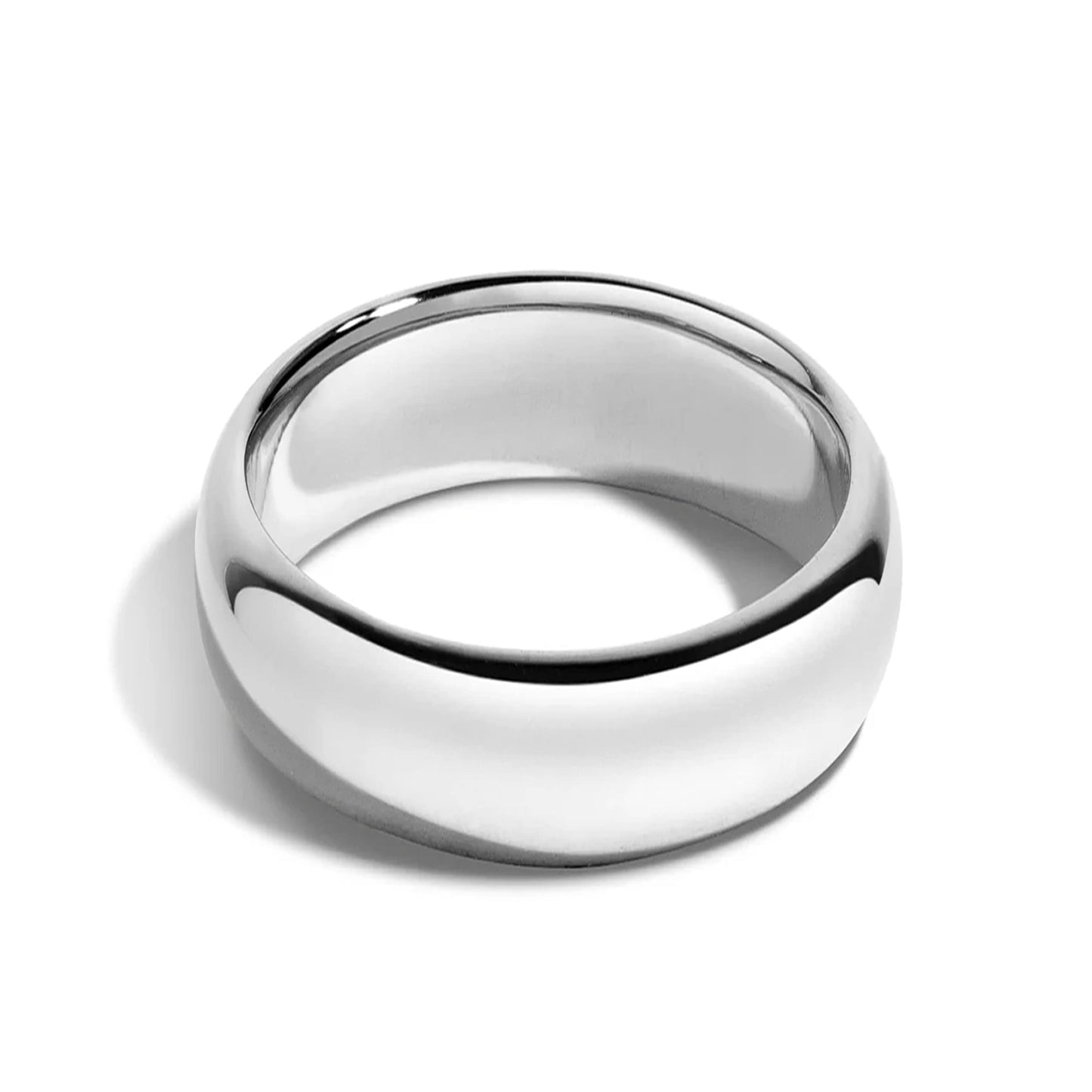 Tioneer Jewelry | Sterling Silver Plain Dome Wedding Band | Wedding Band for Women & Men | Sterling Silver Jewelry, Silver, 8mm, Size 13