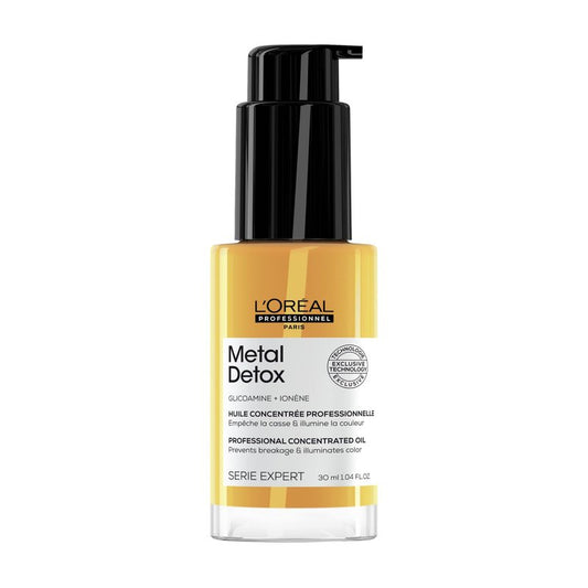 L'Oréal Professionnel Paris Metal Detox Leave-In Hair Oil - Anti-Frizz Heat Protectant, Removes Hard Water Metals & Prolongs Color, Adds Softness and Shine, For Dry, Damaged & Color Treated Hair